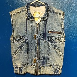 Vintage Young Life Creator Acid Wash Jean Vest
